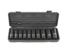Set de capete tubulare cu impact adânci FORSAGE F-4107-9MPB (10 piese, 1/2", 12 fețe)