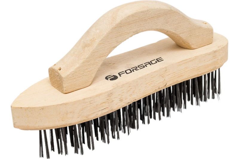 Perie manuală de sârmă Forsage cu mâner în formă de „U”, carcasă din lemn F-340115227