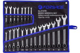 Набор комбинированных ключей Forsage F-5147R, 22 предмета в чехле-полотне