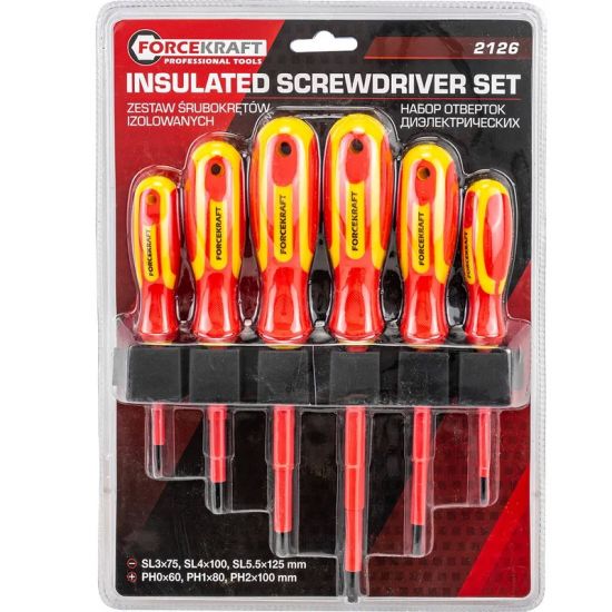 Set șurubelnițe izolate Forcekraft FK-2126 (6 piese)
