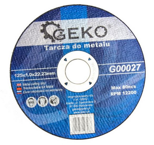 Disc de tăiere pentru metal GEKO G00027 (125×1,0×22,23 mm)
