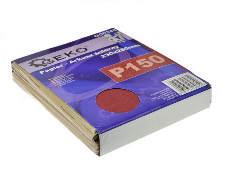 Hârtie abrazivă din oxid de aluminiu 230×280 mm P150 GEKO G00346
