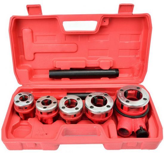 Set pentru filetare cu clichet GEKO G01001, 5 buc (3/8″ – 1 1/4″)