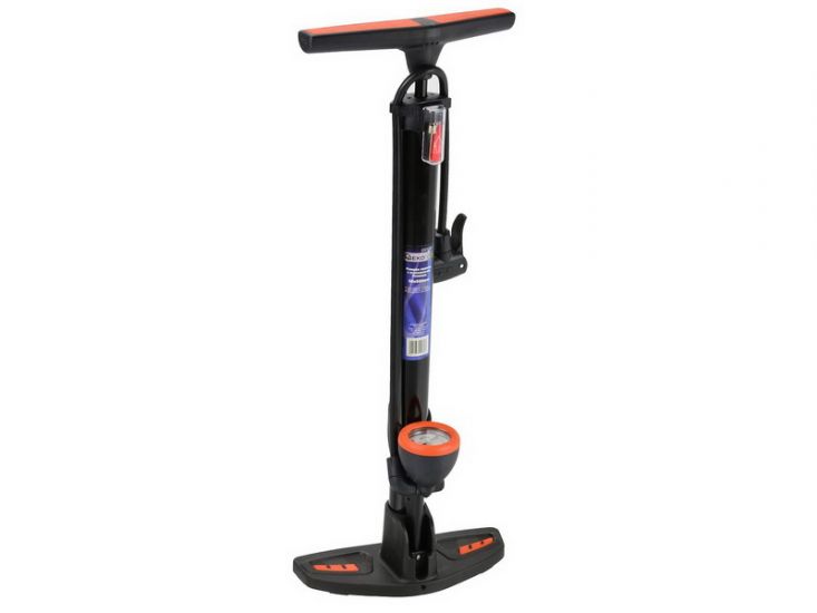 Pompă de mână din oțel cu manometru GEKO G01283, 38×525 mm