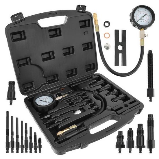 Tester compresie pentru motoare diesel GEKO G02515 (până la 70 bar, cu adaptoare)