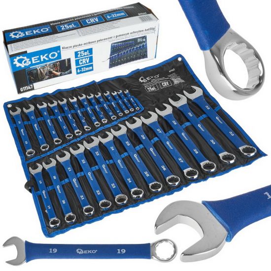 Set chei combinate GEKO G11147 6–32 mm (25 piese, AntiSlip)