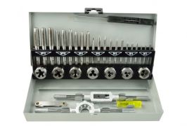Set tarozi și filiere M3–M12, 32 piese GEKO G38301