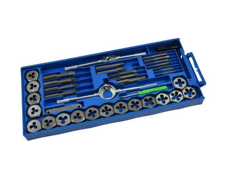 Set de tarozi și filiere GEKO K01501 (40 piese, UNC/UNF)