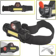 Lanterna frontala cu cap rotativ LED COB 3 W + XPE, 800 mAh, IP20 KELTIN — K02003