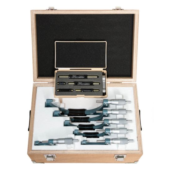 Set de micrometre exterioare cu design economic, Mitutoyo, 150-300mm, 6 buc. 0,01 mm, 103-915-10