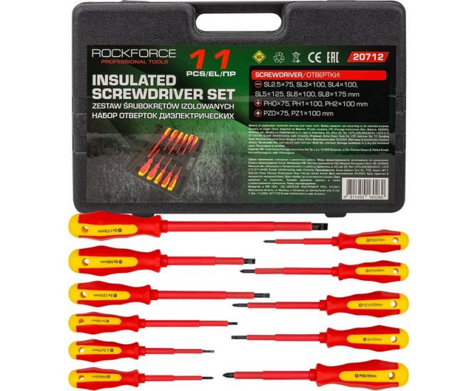 Set șurubelnițe izolate Rockforce RF-20712 (11 piese)