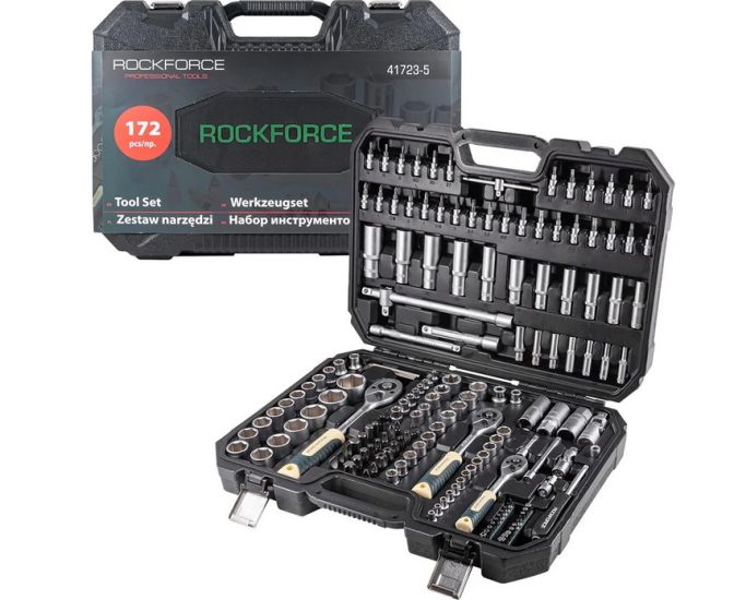 Set de scule Rockforce RF-41723-5, 172 piese, 1/4", 3/8", 1/2", hexagonal, 4-32 mm