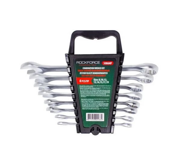 Set de chei combinate ROCKFORCE 15°, 8 piese RF-5086MP