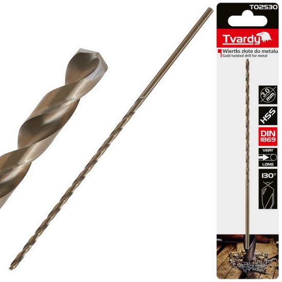 Burghiu pentru metal lung TVARDY T02530 HSS DIN1869 3.0×150 mm
