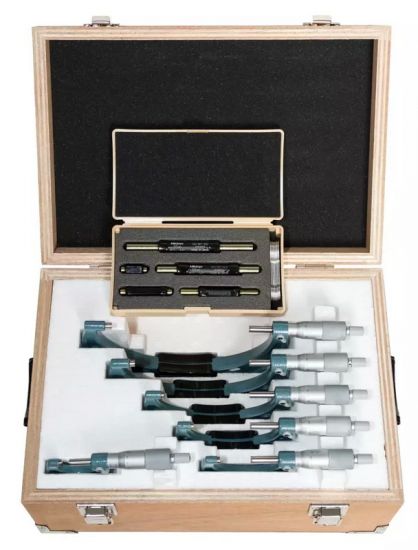 Set de micrometre MITUTOYO 103-913-50 (6 bucăți, 0–150 mm, cu 5 etaloane de reglare)