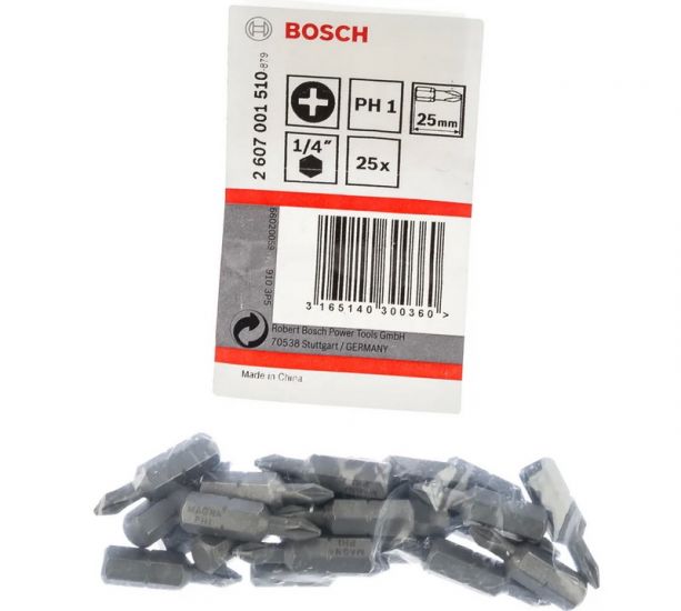 Бита Bosch 2607001510 PH1 (25 мм, 25 шт) Бита Bosch 2607001510 PH1 (25 мм, 25 шт)