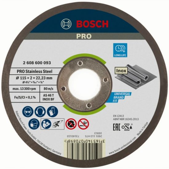 Диск отрезной по металлу Bosch Expert for Inox 115 x 2 мм (2608600093)