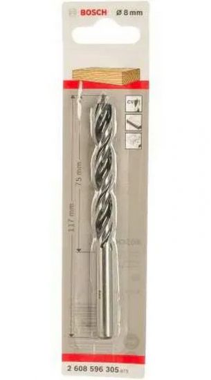 Burghiu spiralat pentru lemn Bosch 2608596305 (8×75 mm) Burghiu spiralat pentru lemn Bosch 2608596305 (8×75 mm)