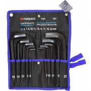 Набор Г-образных шестигранных ключей Forsage F-5107, 10 предметов, на полотне