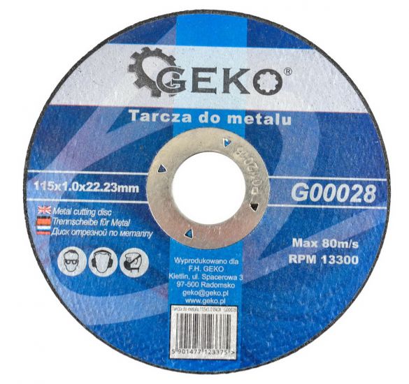 Отрезной диск по металлу GEKO G00028 (115×1,0×22,23 мм)