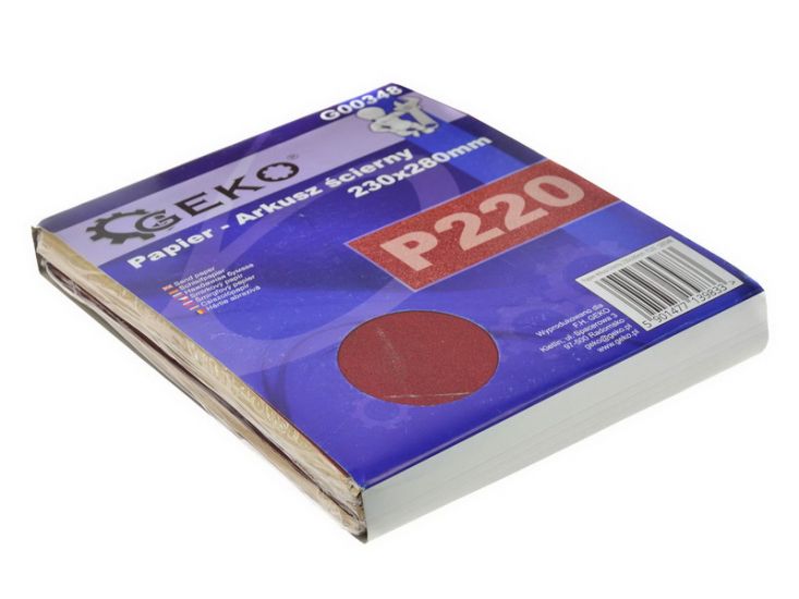 Шлифовальная бумага оксид алюминия 230×280 мм P220 GEKO G00348