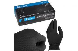 Mănuși nitril SOLID GRIP negre, mărimea XXL GEKO G75200-XXL