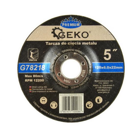 Шлифовальный диск по металлу GEKO Premium 125x6,0x22,2 мм G78218