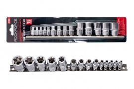 Set capete tubulare Rockforce RF-4158 TORX 1/2"&1/4"&3/8"DR E4-E24